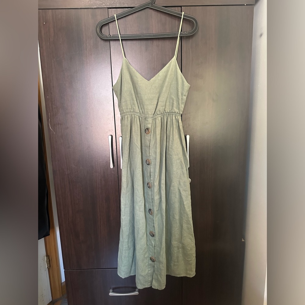 Zara Trf Collection Midi Summer Dress with buttons and a bow open back,Wore Once